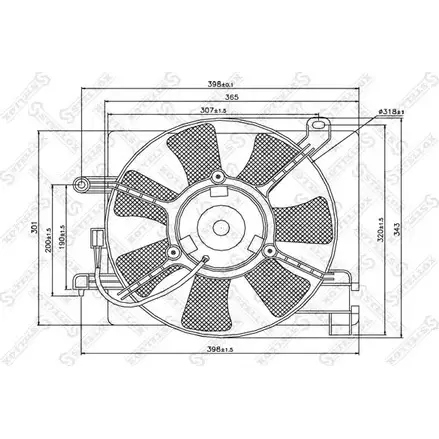 Вентилятор радиатора двигателя STELLOX 3607636 XFH2R8O 6 MQ7PO 29-99176-SX изображение 0