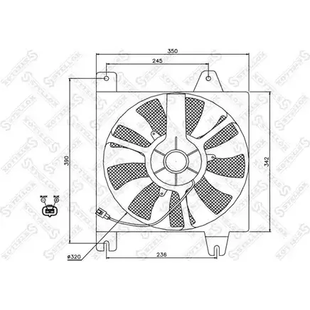 Вентилятор радиатора двигателя STELLOX 29-99193-SX EWXS7 3607653 0WME 7S изображение 0