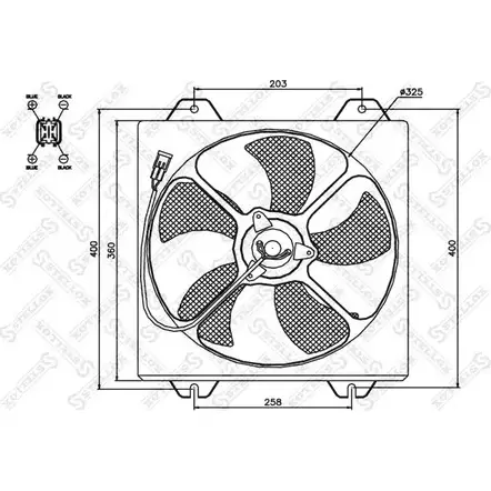 Вентилятор радиатора двигателя STELLOX 3607676 IEEOI 8 K1Z543 29-99218-SX изображение 0