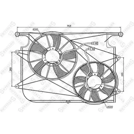 Вентилятор радиатора двигателя STELLOX 29-99228-SX 3US RVJ0 X9MVXGF 3607686 изображение 0