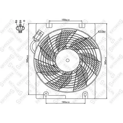 Вентилятор радиатора двигателя STELLOX UW5TW 3607724 3 Y6F1 29-99266-SX изображение 0
