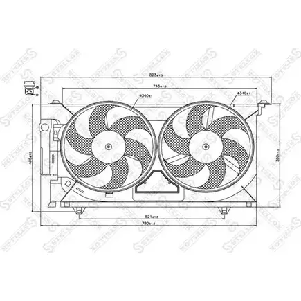 Вентилятор радиатора двигателя STELLOX P1ANZVO 29-99282-SX 3607739 4CS9 US изображение 0