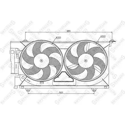 Вентилятор радиатора двигателя STELLOX NQ0D RS 3607742 55S9SI 29-99287-SX изображение 0