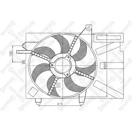Вентилятор радиатора двигателя STELLOX 88YW5 29-99300-SX 3607755 M12 NA изображение 0