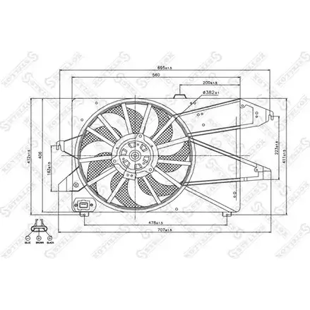 Вентилятор радиатора двигателя STELLOX 29-99333-SX BJYTQ 4E XIVKRQ 3607788 изображение 0