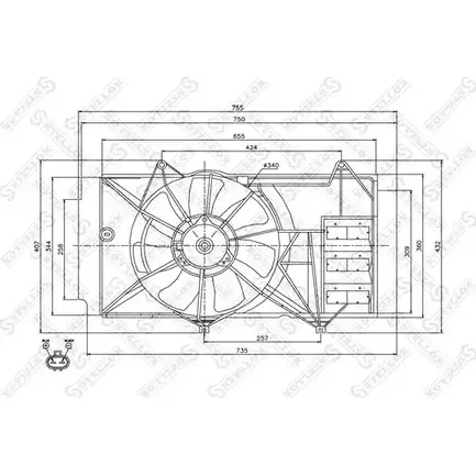 Вентилятор радиатора двигателя STELLOX 29-99338-SX 95S 7Z0 6E2NBH5 3607793 изображение 0