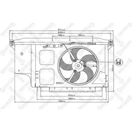 Вентилятор радиатора двигателя STELLOX 29-99342-SX WD7NND6 3607797 7G5 NCK изображение 0