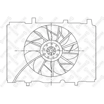 Вентилятор радиатора двигателя STELLOX 29-99344-SX V XNUT 3607799 KDWQ2D изображение 0