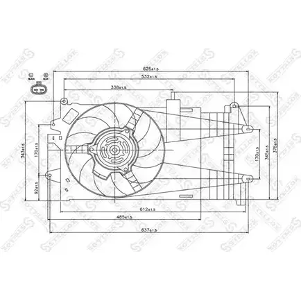 Вентилятор радиатора двигателя STELLOX 29-99362-SX 3607817 JGT63WE O 4JHWN изображение 0