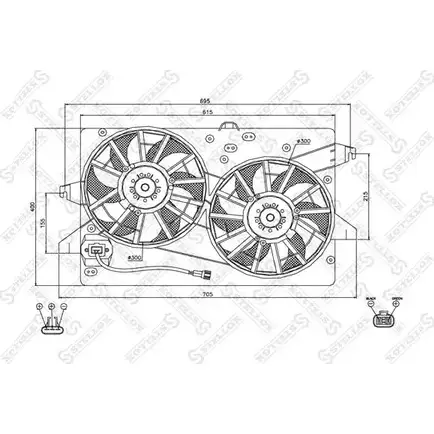 Вентилятор радиатора двигателя STELLOX 29-99364-SX YI3I6IN 3607819 LX6UR H изображение 0