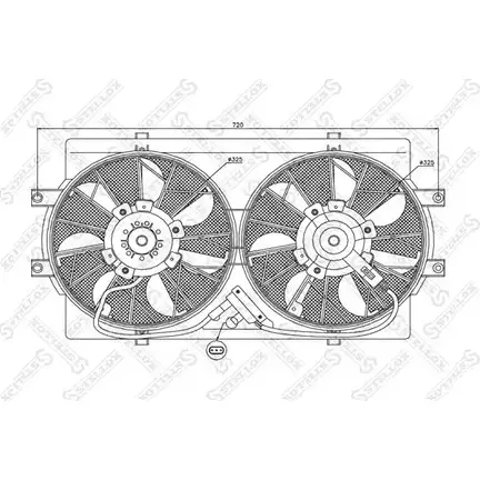Вентилятор радиатора двигателя STELLOX 29-99429-SX KC WP3M2 3607884 8R6ZEVE изображение 0