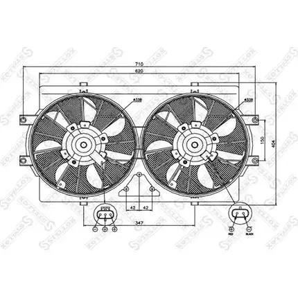 Вентилятор радиатора двигателя STELLOX 29-99430-SX 3607885 HEP2C1 7 W6D7LD изображение 0