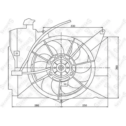 Вентилятор радиатора двигателя STELLOX FWPOPI F 2YL2E 29-99436-SX 3607891 изображение 0