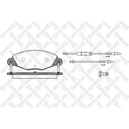Тормозные колодки дисковые, комплект STELLOX 3624909 839 004BL-SX PCA082804 2 3277