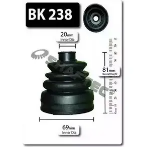 Комплект пылника, приводной вал SHAFTEC QRV2E FCAY4 Z 3665807 BK238