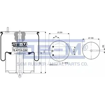 Пневмобаллон SEM LASTIK 72.4713.C02 0WZ58U K 3686858 G49OE изображение 0