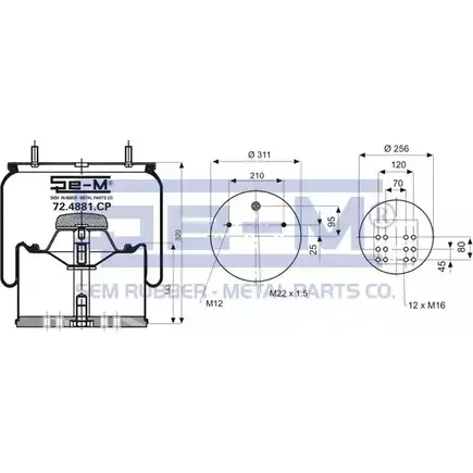 Пневмобаллон SEM LASTIK 3D MHM WWXBZB 3686868 72.4881.CP