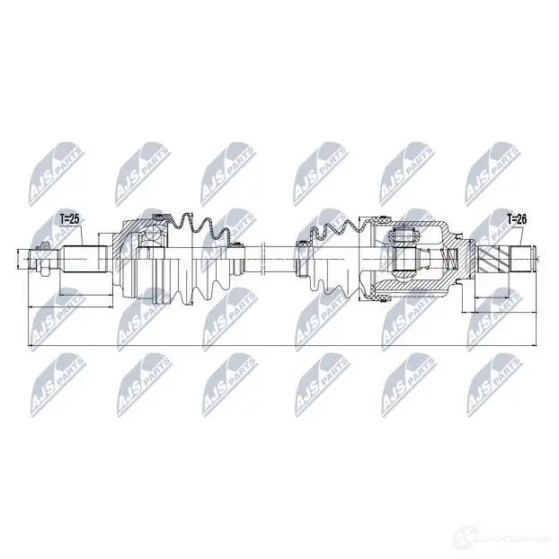 Приводной вал NTY ZJU 8HI 1437716381 NPW-RE-049 изображение 3