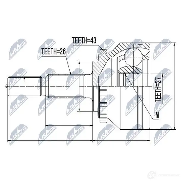 Шрус граната NTY NPZ-VV-016 0 1MXKB1 1437715854 изображение 0