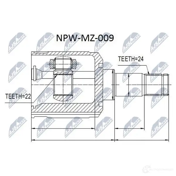 Шрус граната NTY 1438924221 NPW-MZ-009 AGU GNA2