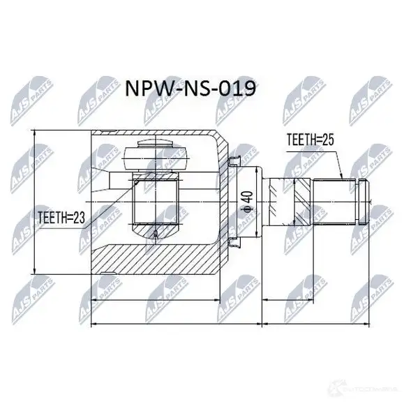 Шрус граната NTY 1437716503 NPW-NS-019 9U FWPD изображение 0