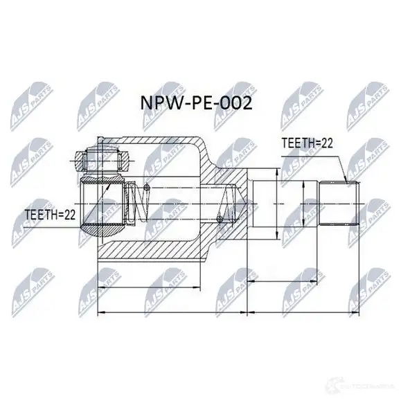 Шрус граната NTY NPW-PE-002 1437716295 1 LMSH41 изображение 1