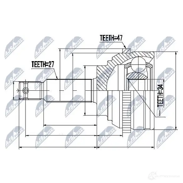 Шрус граната NTY 1437716829 NPZ-HY-509 4UY6 5LP