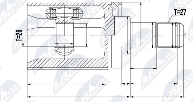 Шрус граната NTY 1440396057 NPW-BM-017 X7 STI изображение 0