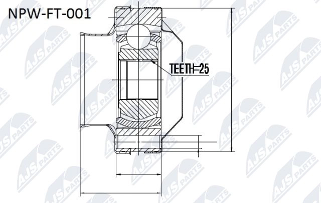 Шрус граната NTY NPW-FT-001 TWH EGC 1440396111 изображение 0