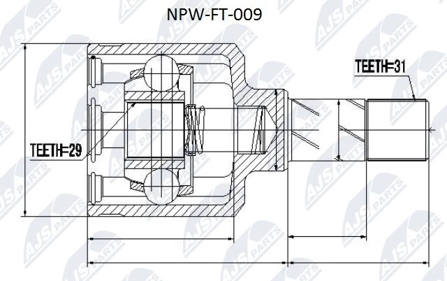 Шрус граната NTY 1440396112 NPW-FT-009 TI9B NR - Изображение 1