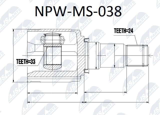 Шрус граната NTY 6 TP2B 1440396173 NPW-MS-038 изображение 0