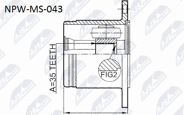 Шрус граната NTY NPW-MS-043 1440396176 K7 AU9 - Изображение 1