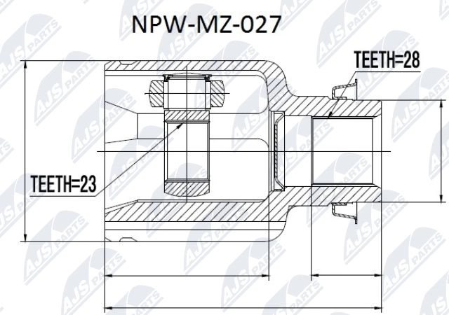 Шрус граната NTY 1440396183 ZJZCCW B NPW-MZ-027 изображение 0