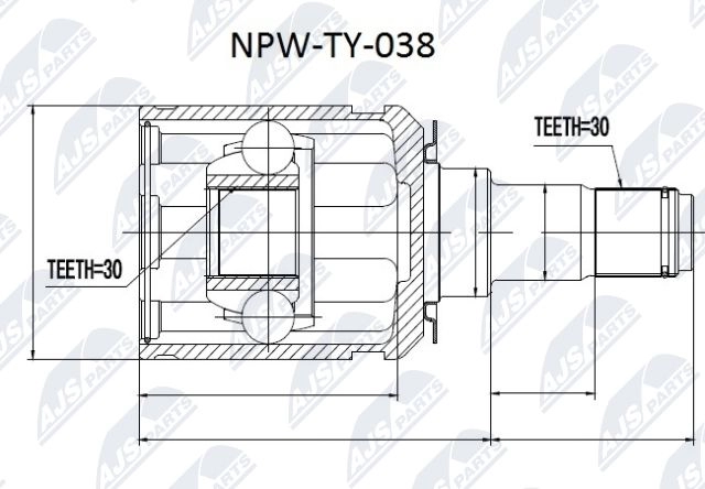 Шрус граната NTY 1440396239 NPW-TY-038 CX X3I - Изображение 1
