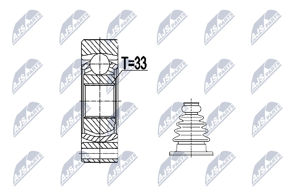 Шрус граната NTY NPW-VW-074 6WWX HKK 1440396270 изображение 0