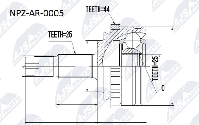 Шрус граната NTY 1440396277 N3V 9G NPZ-AR-005 изображение 0