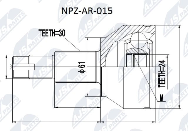 Шрус граната NTY NPZ-AR-015 1440396282 25 LKAOS изображение 0