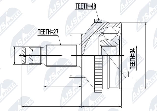 Шрус граната NTY TD 9BSS 1440396338 NPZ-CT-003 - Изображение 1
