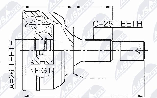 Шрус граната NTY 1440396350 0J 7V0 NPZ-CT-020 - Изображение 1