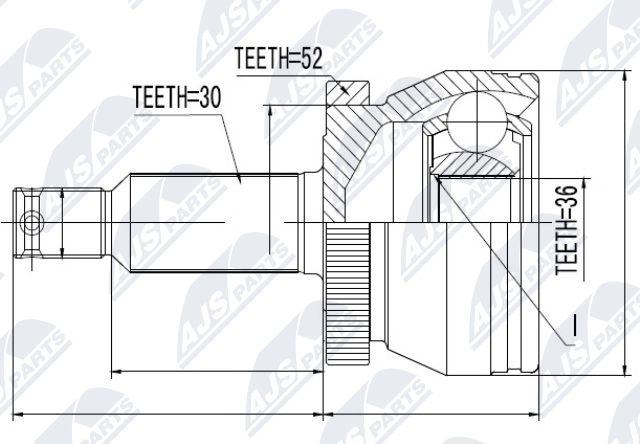 Шрус граната NTY 1440396454 NPZ-HY-504 NV29A8 L - Изображение 1