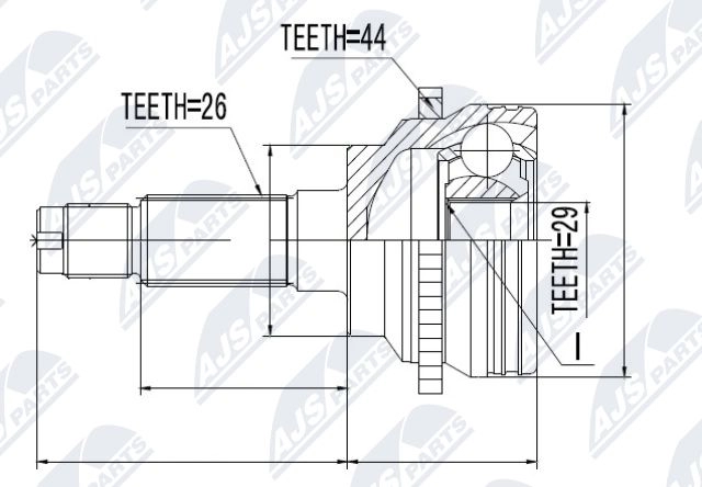 Шрус граната NTY 1440396543 NPZ-MZ-029 5JOU O1C изображение 0