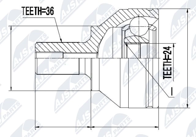 Шрус граната NTY NPZ-MZ-044 ID QHY 1440396547 изображение 0