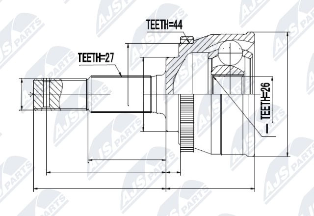Шрус граната NTY NPZ-NS-061 16RD WE 1440396573 - Изображение 1