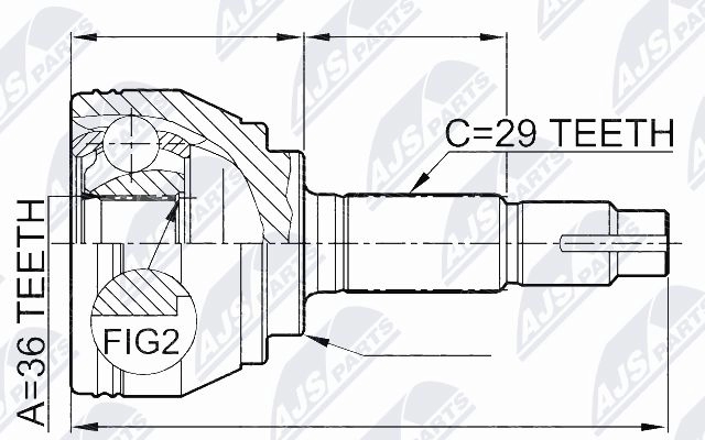 Шрус граната NTY 1440396583 0Q 5I9U NPZ-NS-078 изображение 0