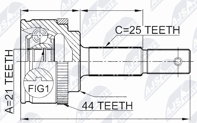 Шрус граната NTY NPZ-NS-086 1440396590 5K XYF7C - Изображение 1