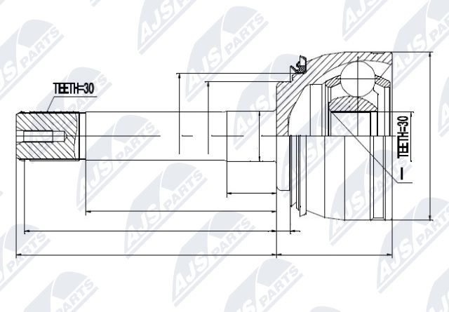 Шрус граната NTY 1440396697 NPZ-TY-018 Y 1WD42V изображение 0