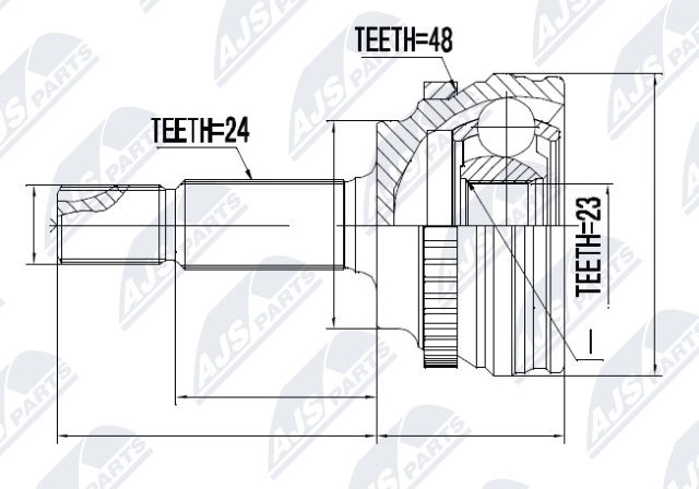 Шрус граната NTY NPZ-TY-056 D1H4P 1B 1440396702 - Изображение 1