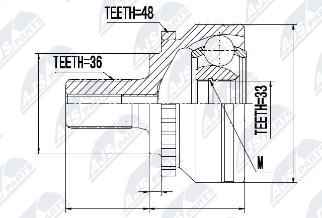 Шрус граната NTY Z 6ZBE 1440396722 NPZ-VV-012 - Изображение 1