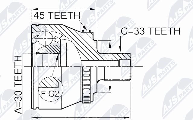 Шрус граната NTY NPZ-VW-008 L5A A6 1440396733 - Изображение 1