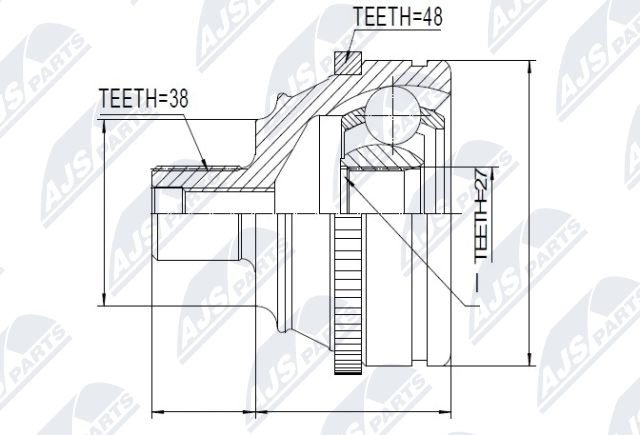 Шрус граната NTY 1 PT96Q NPZ-VW-010 1440396735 - Изображение 1
